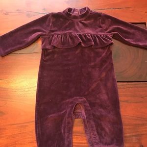 Gymboree burgundy velvet playsuit